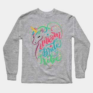 Unicorn Bride Tribe Bachelorette Party Wedding Party Long Sleeve T-Shirt